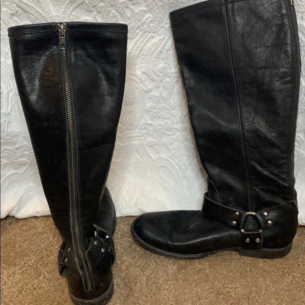 Frye black leather boots